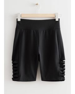 Cut-out Biker Shorts Black