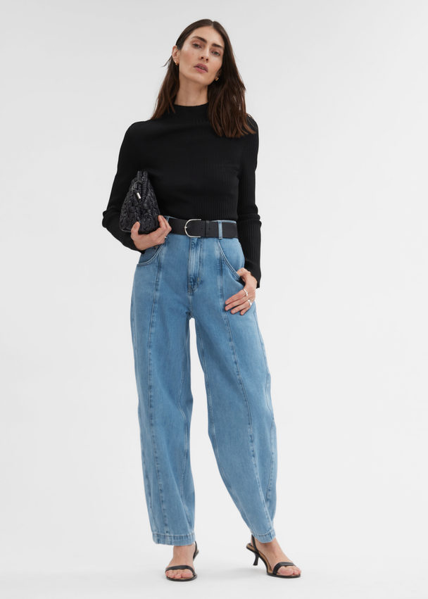 & Other Stories High-waist Barrel-leg Jeans Light Blue