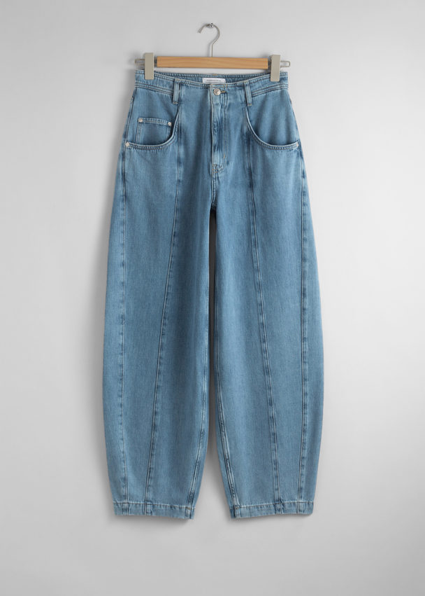 & Other Stories High-waist Barrel-leg Jeans Light Blue