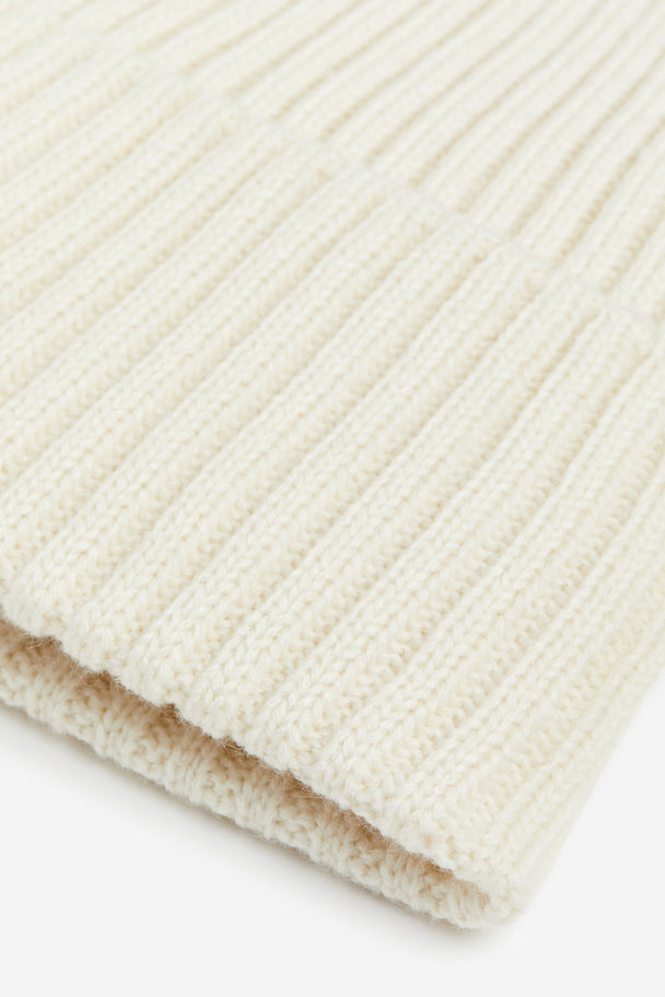H&M Rib-knit Hat Natural White