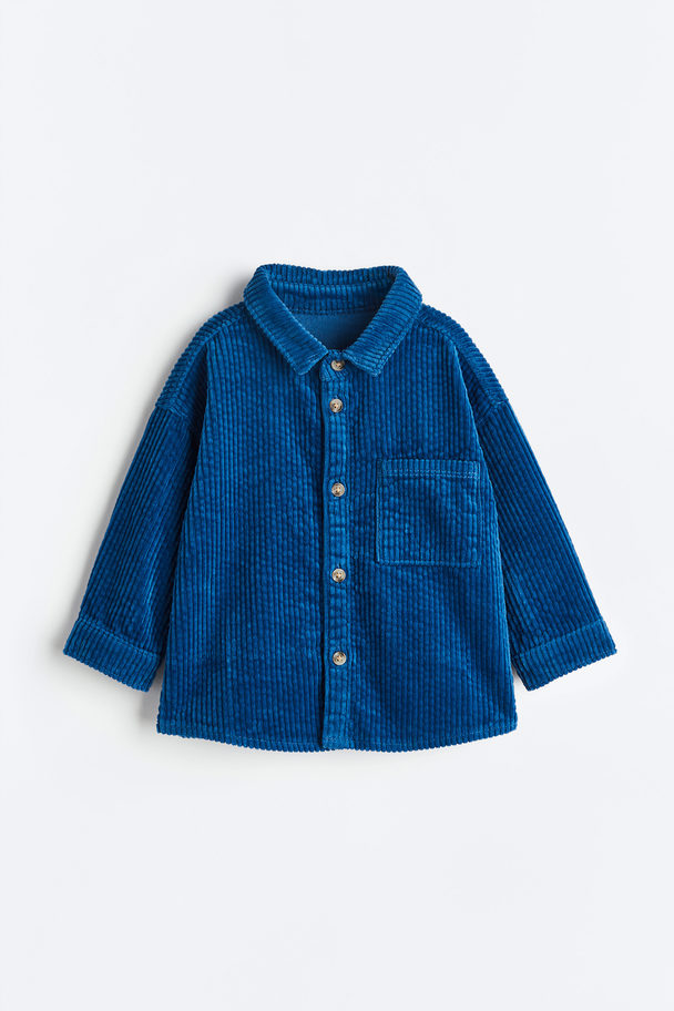 H&M Skjorte I Cord Blå