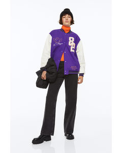 Twill Baseball Jacket Purple/block-coloured