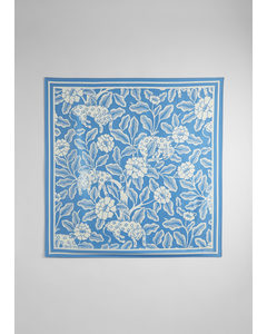 Quadratischer Schal mit Leoparden-Print Blau