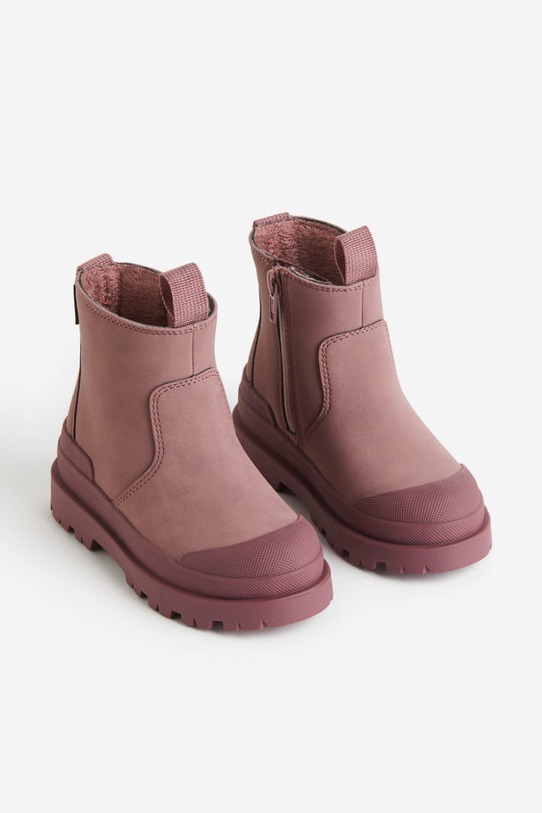 H&M Waterproof Chelsea Boots Dusty Rose