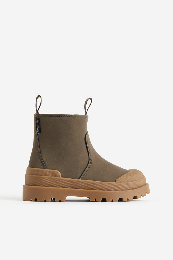 H&M Waterproof Chelsea Boots Khaki Green
