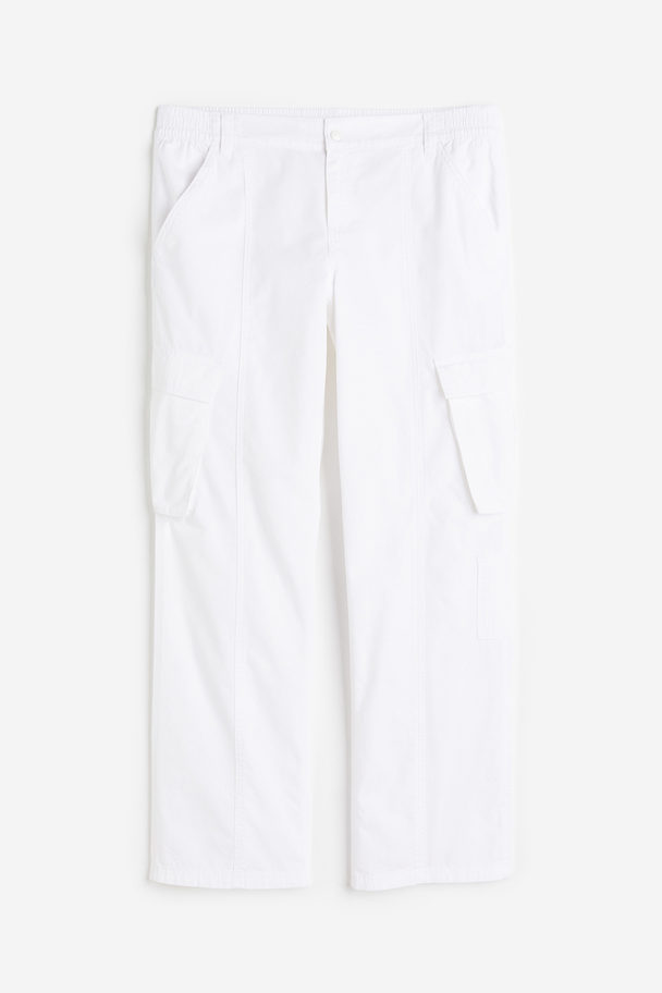H&M H&m+ Cargo Trousers White