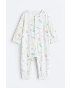 Printed Cotton Pyjamas White/patterned