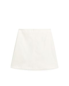 Cotton Twill Mini Skirt White