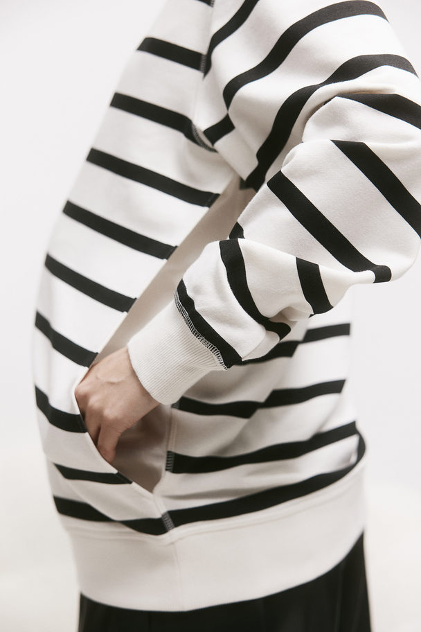 H&M Mama Before & After Nursing Sweatshirt White/striped