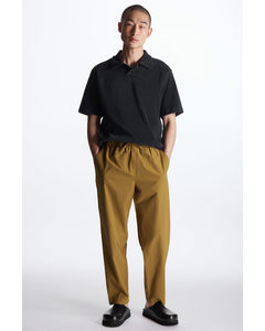 Relaxed-fit Tapered Trousers Brown