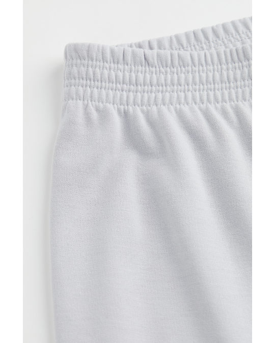 H&M Straight Jersey Trousers Light Grey