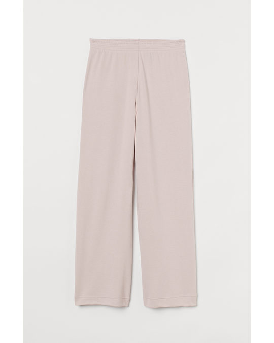 H&M Straight Jersey Trousers Powder Pink