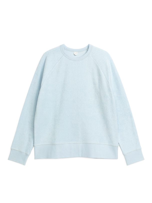Arket Cotton Towelling Sweatshirt Light Blue