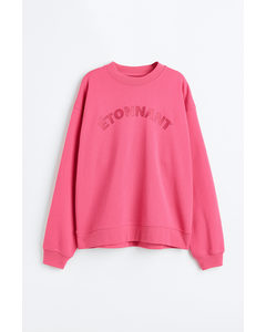 Sweatshirt mit Print Rosa