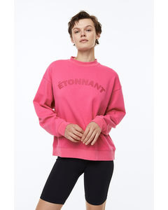 Sweater Met Print Roze