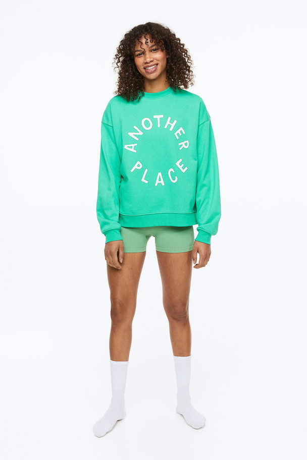 Sweatshirt mit Print Grün Multicolour | Rundhalsshirts