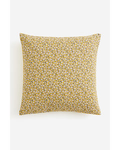 Spotted Cotton Cushion Cover Yellow/floral
