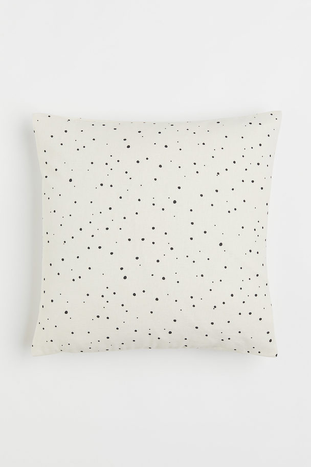 H&M HOME Spotted Cotton Cushion Cover White/spotted