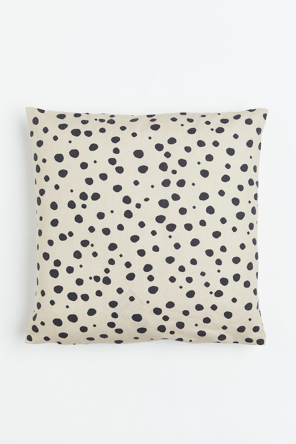 H&M HOME Spotted Cotton Cushion Cover Light Beige/spotted