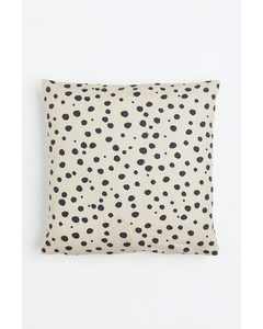 Spotted Cotton Cushion Cover Light Beige/spotted