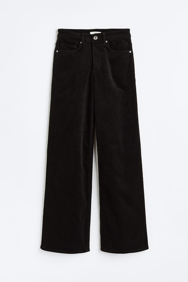 H&M Corduroy Trousers Black