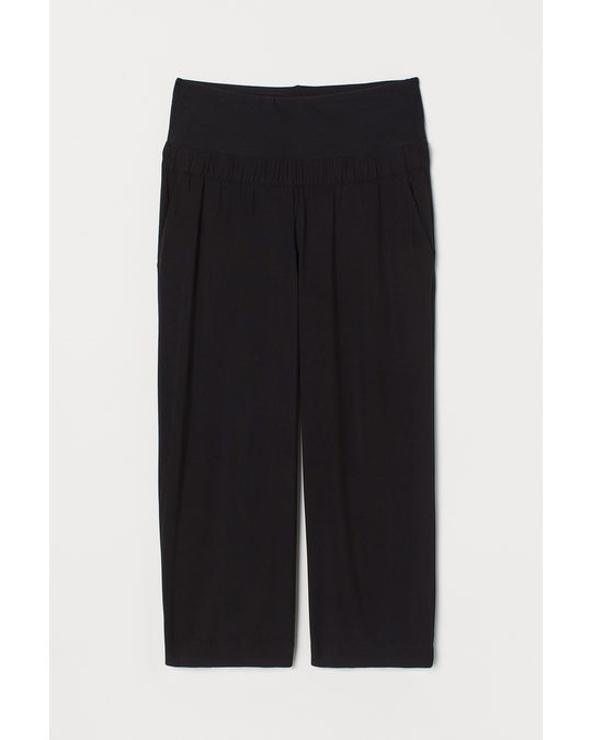 H&M Mama Cropped Trousers Black