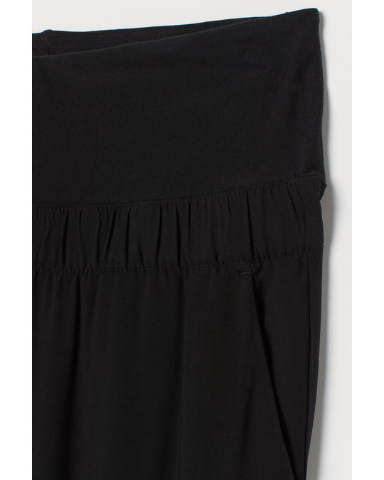 H&M Mama Cropped Trousers Black