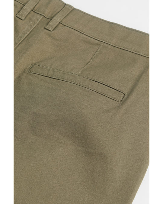 H&M Regular Fit Cotton Chino Shorts Khaki Green