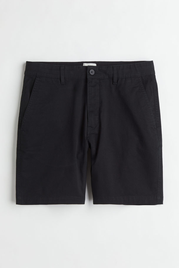 H&M Regular Fit Cotton Chino Shorts Black