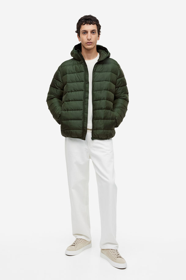 H&M Lightweight Puffer Jacket Dark Green