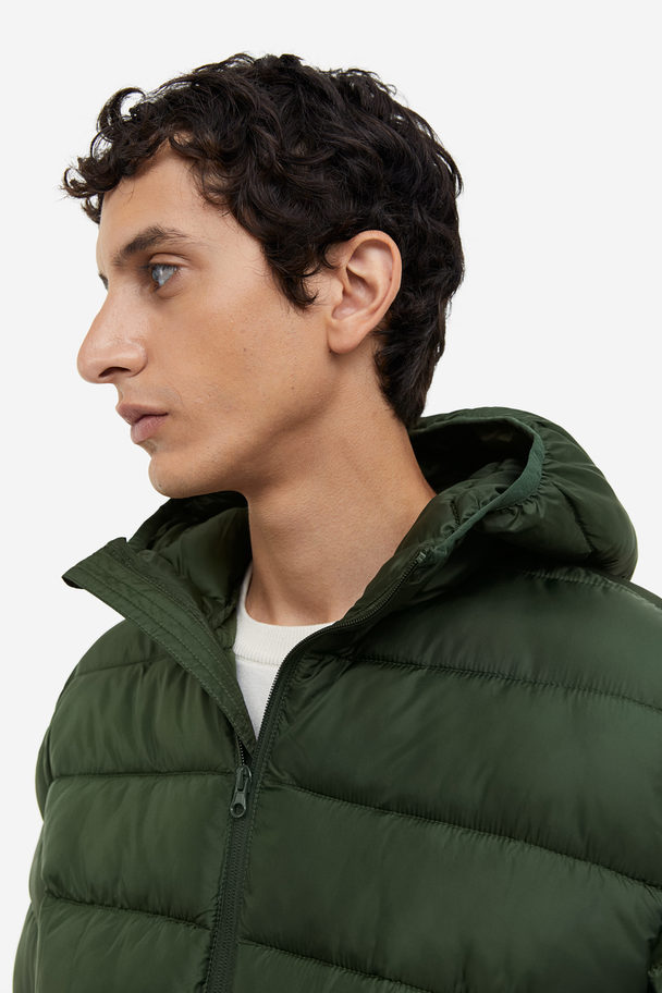 H&M Lightweight Puffer Jacket Dark Green