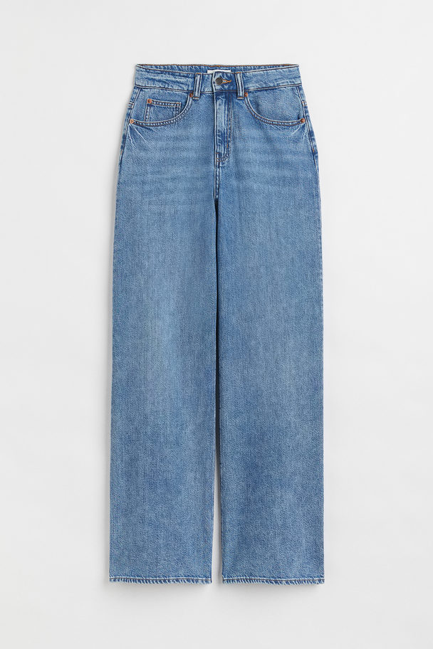 H&M Wide High Jeans Denim Blue