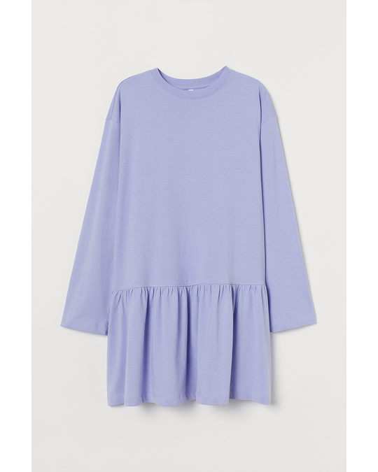 H&M Cotton Jersey Dress Light Purple
