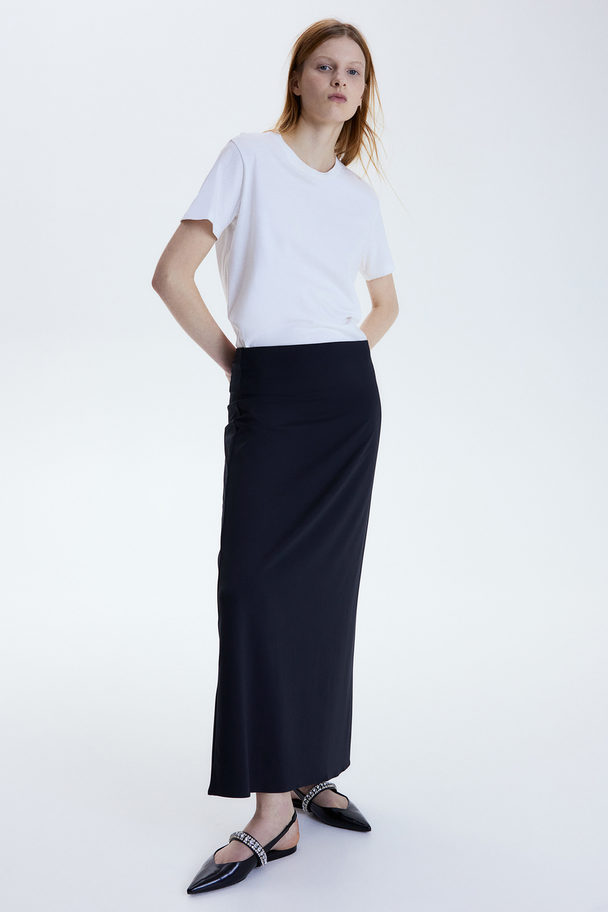 H&M Long Jersey Skirt Black