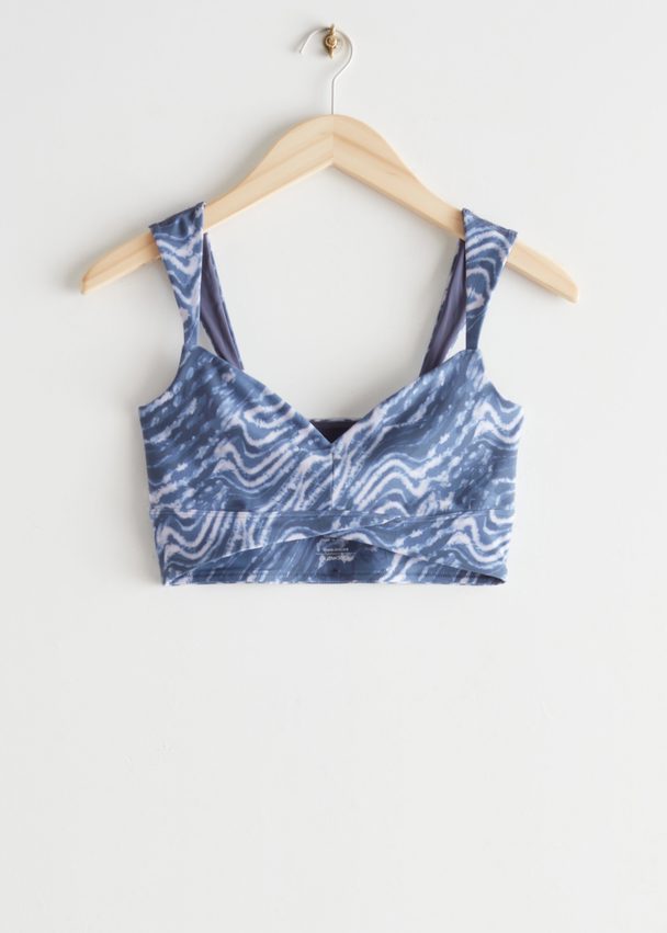 & Other Stories Quick-dry Yoga Bra Blue Tie-dye