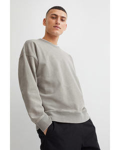 Relaxed Fit Washed-look Sweatshirt Light Greige