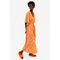 Orange Doodle Print Flowy Tie-waist Dress Orange Doodle Print