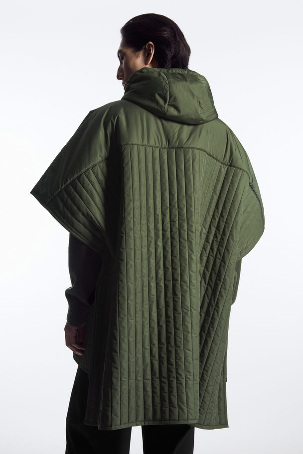COS Hooded Quilted Hybrid Gilet Green