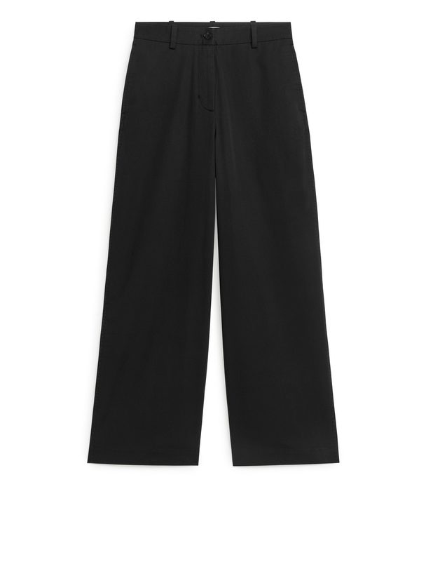 ARKET Wide Stretchy Chinos Black