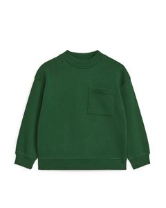 Sweatshirt mit Stehkragen Dunkelgrün