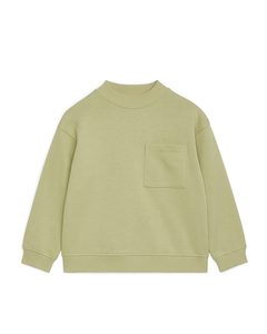 Mock-neck Sweatshirt Light Khaki Green