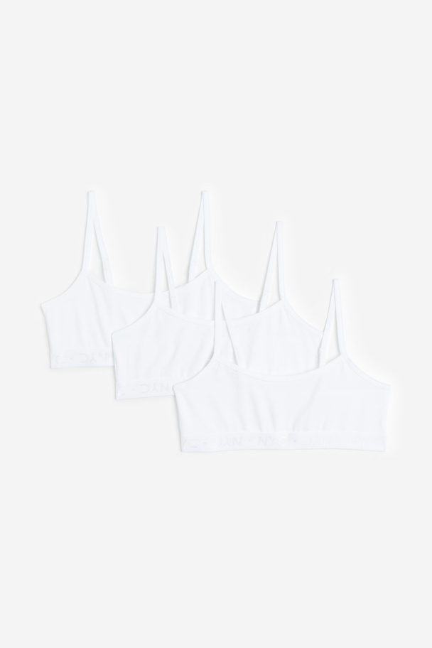 H&M 3-pack Jersey Tops White