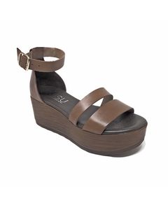 Valerie Wedge Sandal In Grey Suede Leather