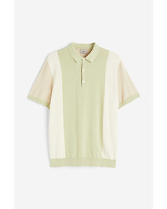 Regular Fit Polo Shirt Sage Green/light Beige
