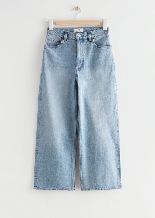 & Other Stories Treasure Cut Cropped Jeans Light Blue
