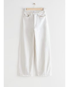 Treasure Cut Cropped Jeans White