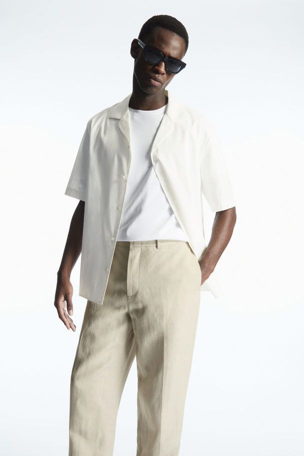 COS Tapered Linen Trousers Beige