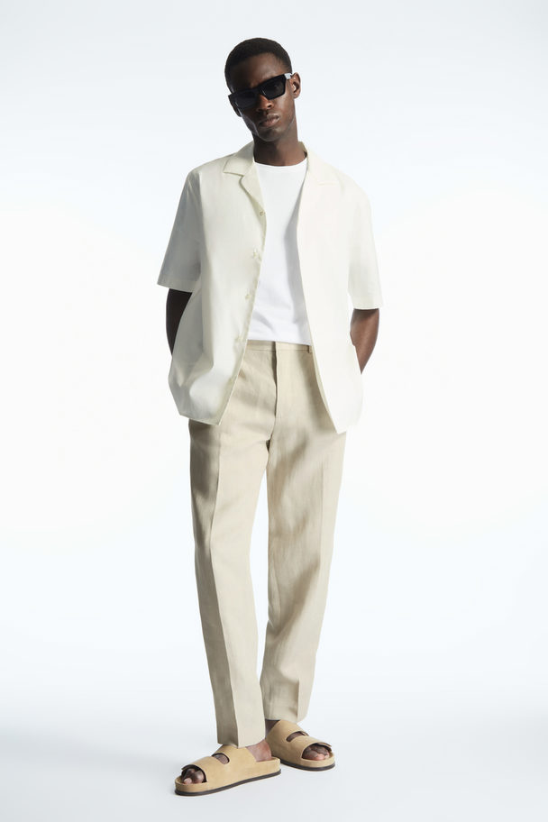 COS Tapered Linen Trousers Beige