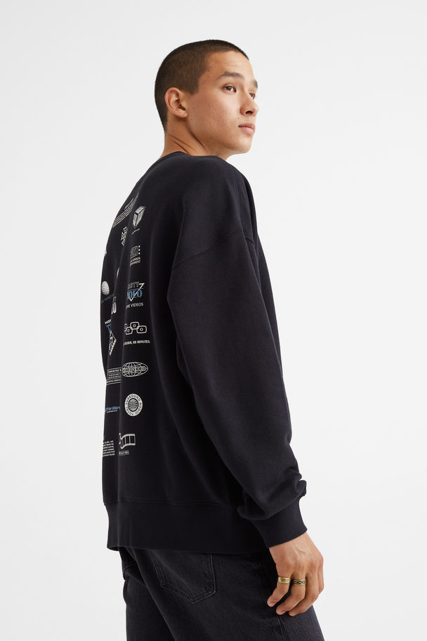H&M Relaxed Fit Sweatshirt Black/nasties
