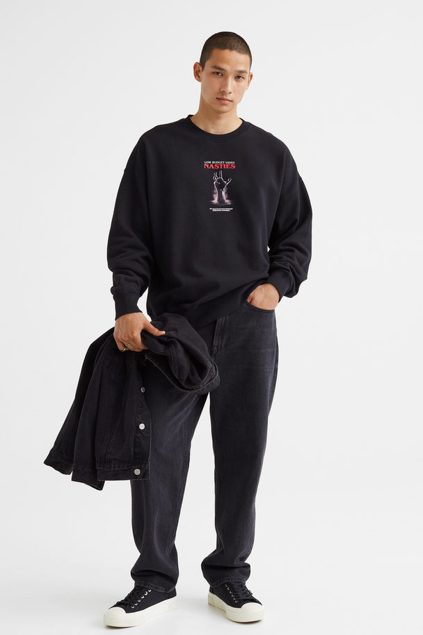 H&M Relaxed Fit Sweatshirt Black/nasties
